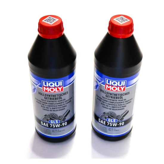 2 x Liqui Moly Fully Synthetic 75W90 GL-5 Gear / Differential Oil - 1L | 1414