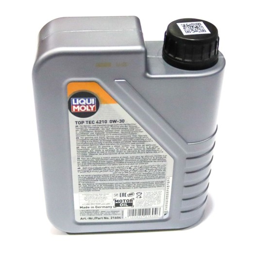 2 x Liqui Moly Top Tec 4210 0W-30 Engine Oil - Synthetic Technology 1L | 21604